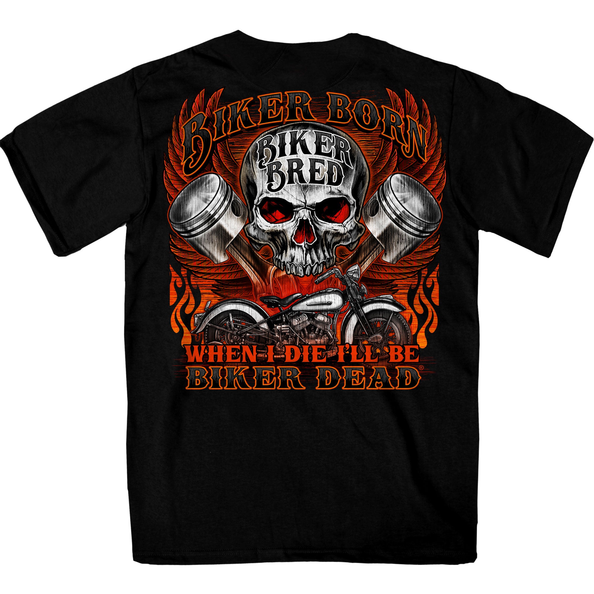Hot Leathers Skull and Pistons T-Shirt