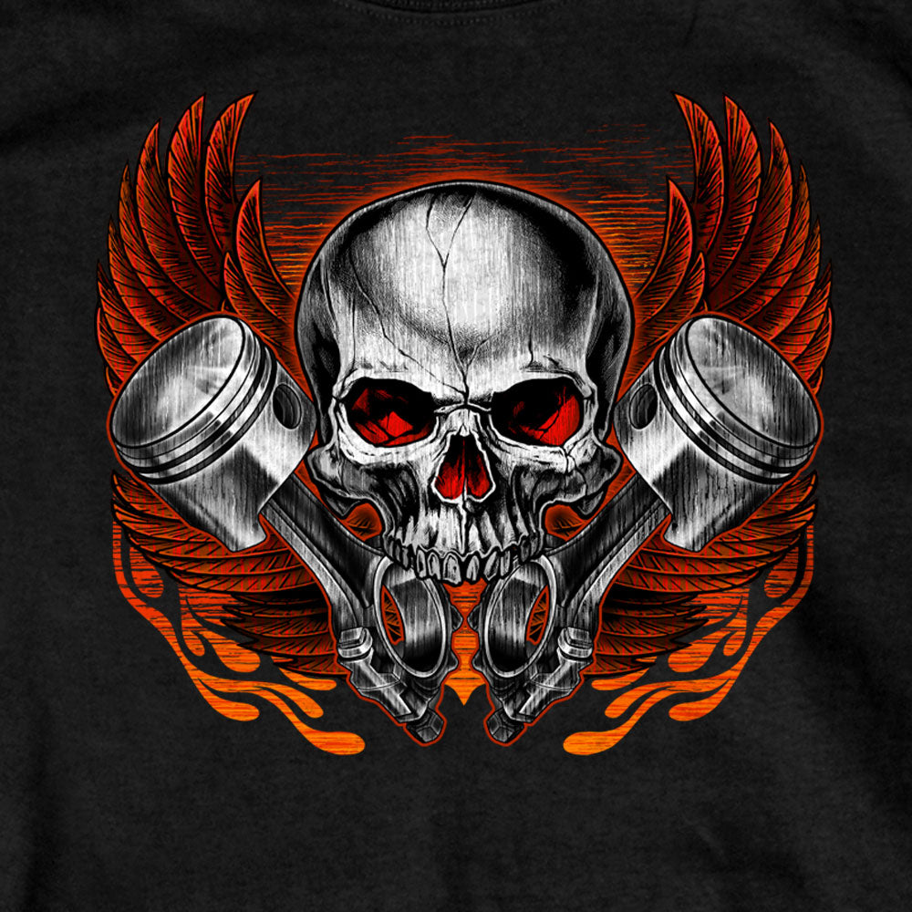 Hot Leathers Skull and Pistons T-Shirt