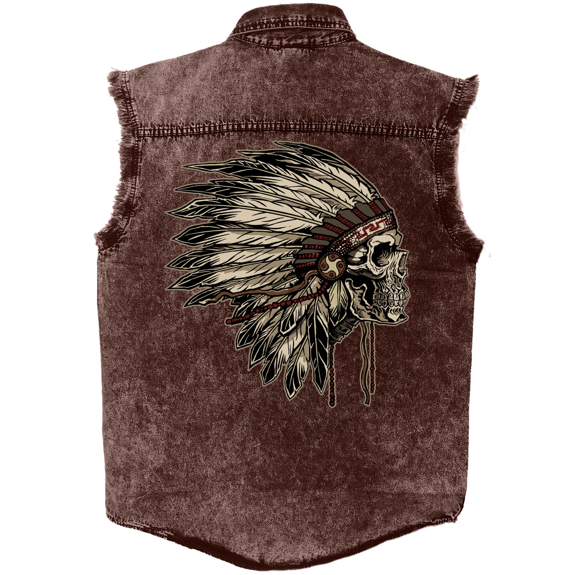Hot Leathers Native Headdress Sleeveless Denim