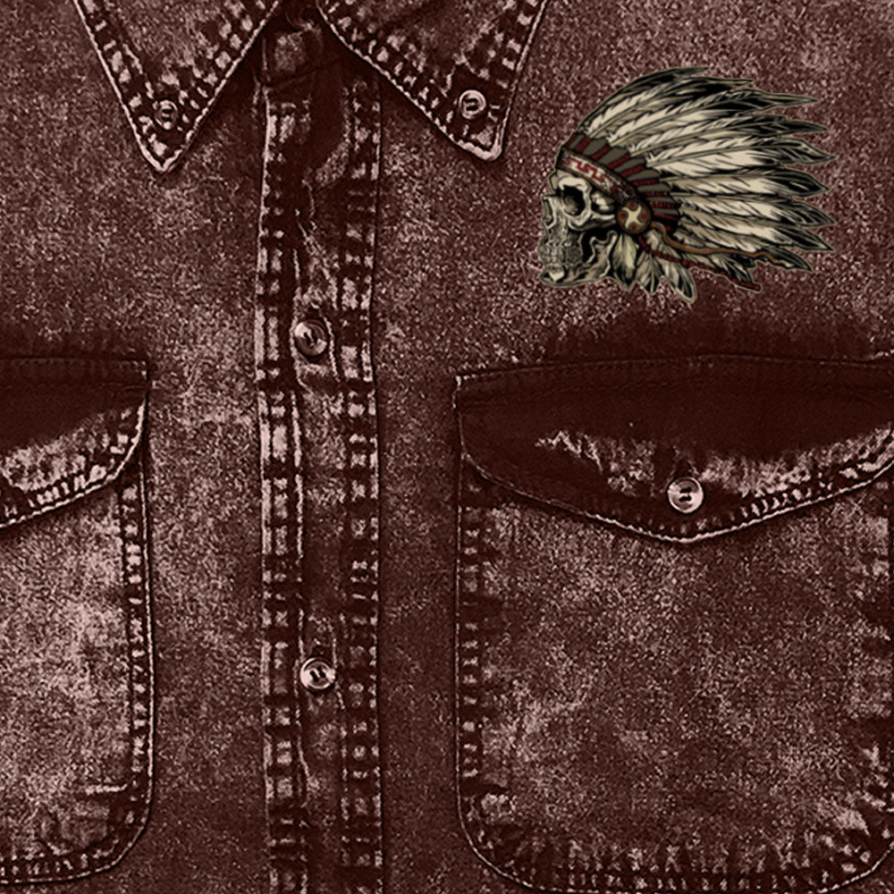 Hot Leathers Native Headdress Sleeveless Denim