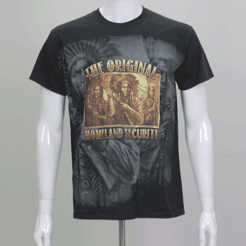 Hot Leathers GMS1460 Mens Original Homeland Security Native American Black T-Shirt