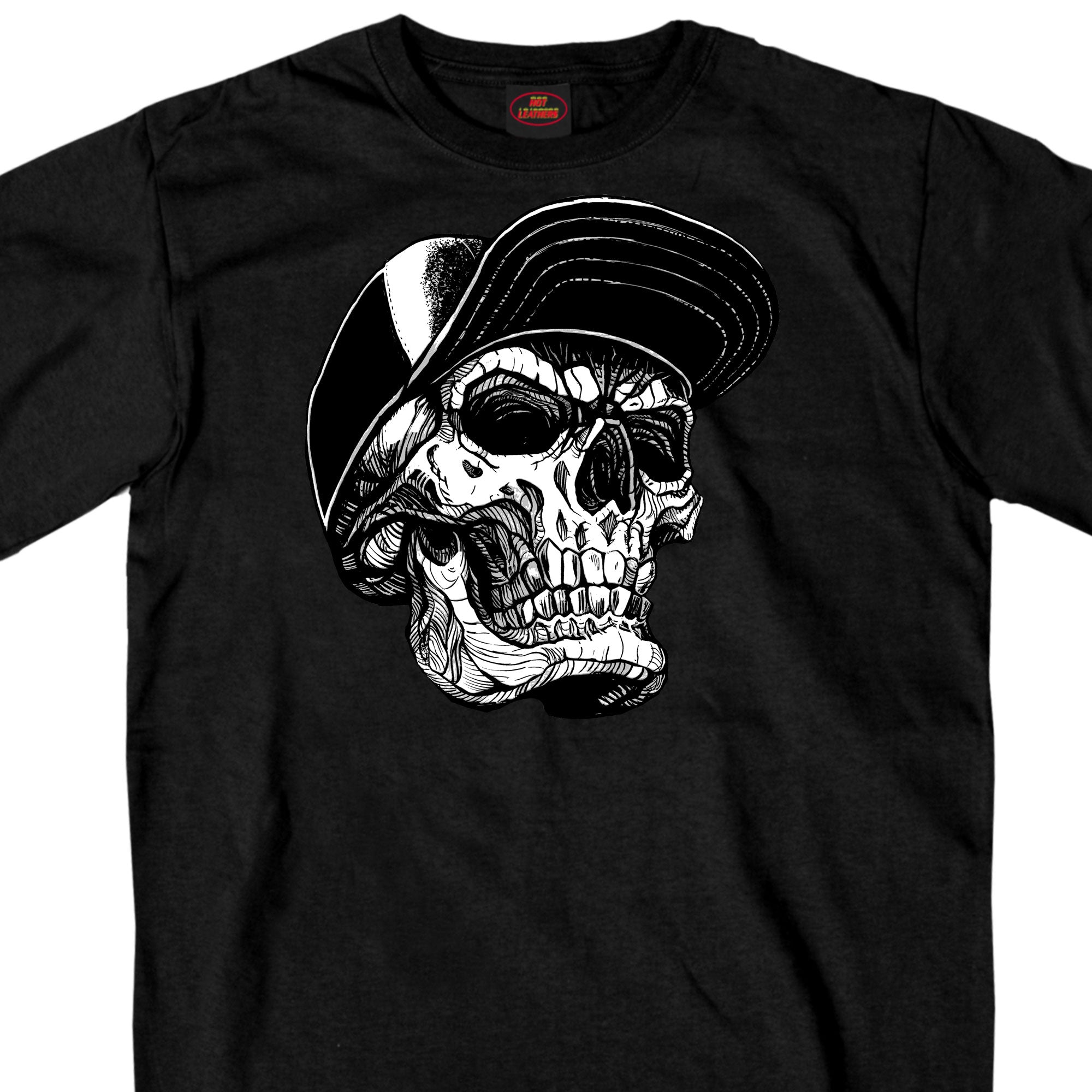 Hot Leathers GMS1465 Men's Black 'Snapback Skull' T-Shirt