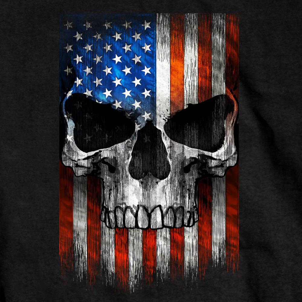 Hot Leathers GMS1483 Men's Short Sleeve Patriotic Skull Black T-Shirt
