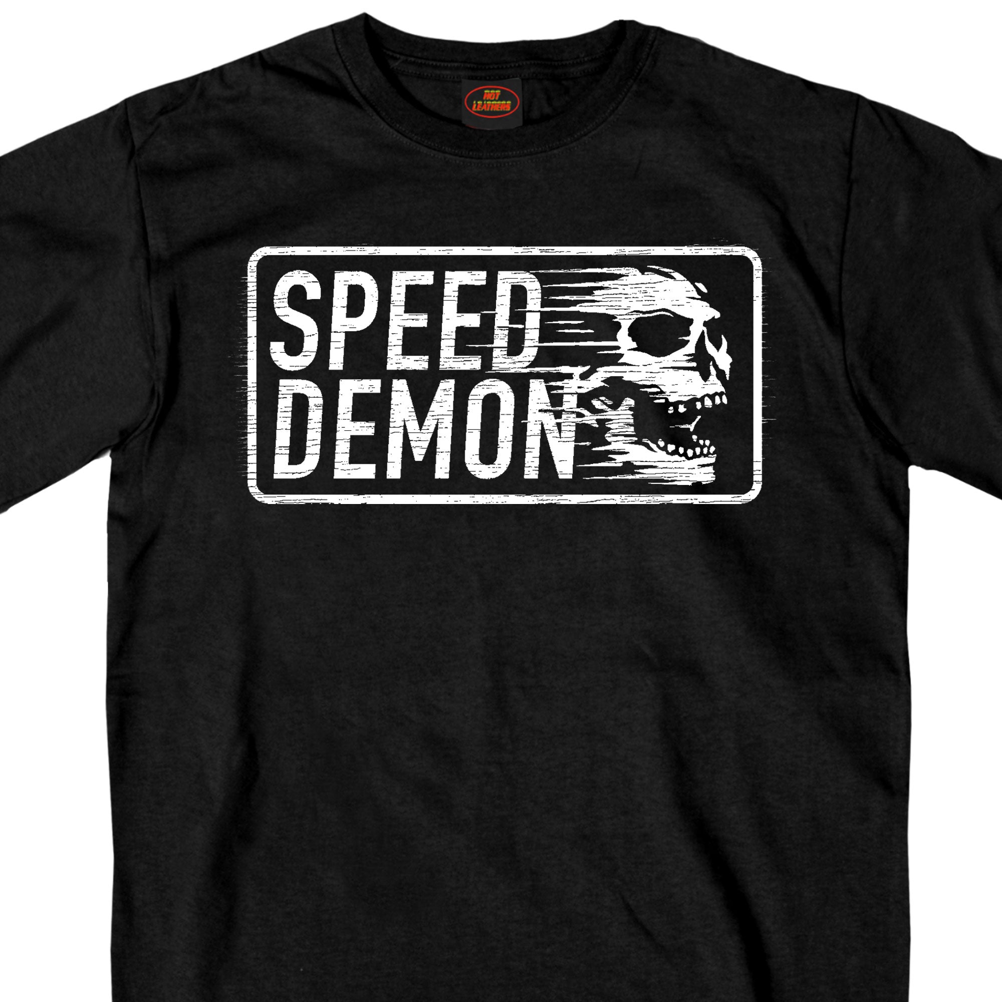 Hot Leathers GMS1487 Men's Short Sleeve Speed Demon Skull Black T-Shirt