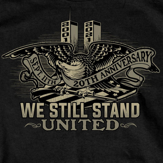Hot Leathers GMS1493 Men's Black '9-11 United We Stand Eagle' T-Shirt