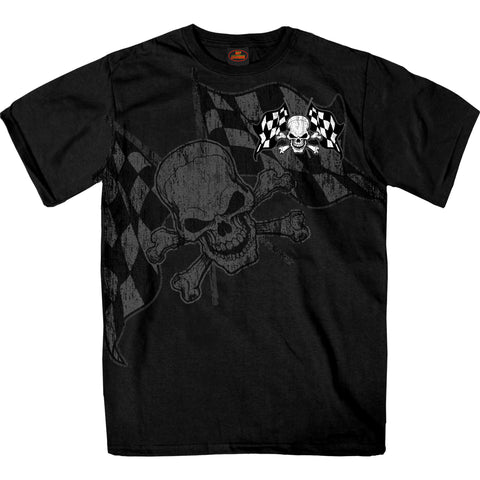 Hot Leathers Checkered Flag Skull T-shirt