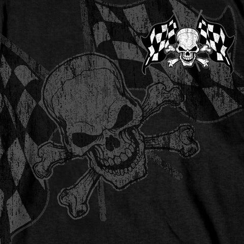 Hot Leathers Checkered Flag Skull T-shirt