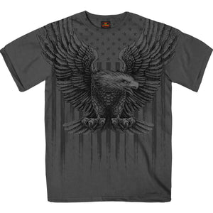 Hot Leathers GMS1524 Men’s Charcoal Short Sleeved Up-Wing Eagle T-Shirt