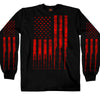 Hot Leathers GMS2430 Men’s ‘Flag Bullets’ Long Sleeve Black T-Shirt