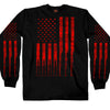 Hot Leathers GMS2430 Men’s ‘Flag Bullets’ Long Sleeve Black T-Shirt