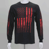 Hot Leathers GMS2430 Men’s ‘Flag Bullets’ Long Sleeve Black T-Shirt