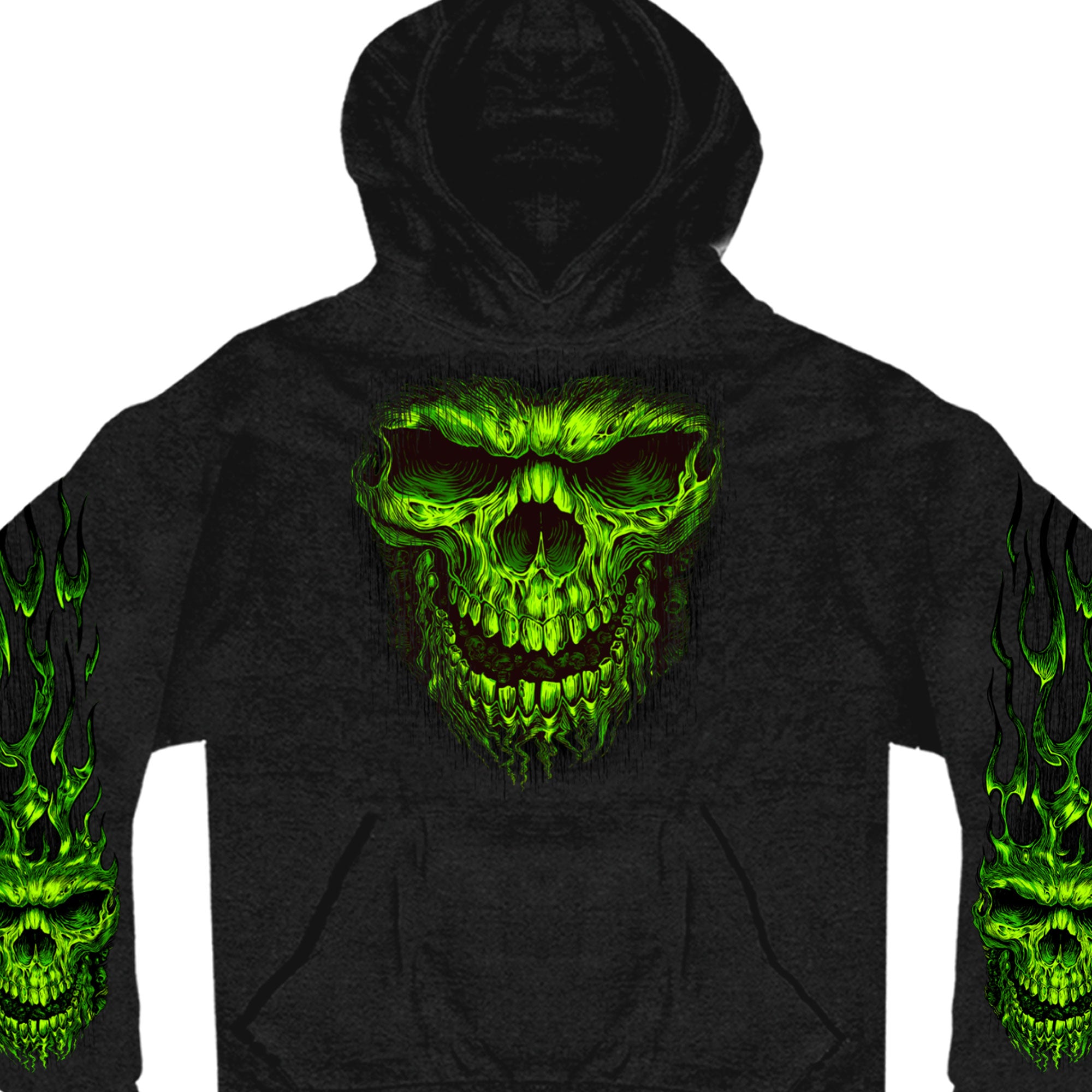 Hot Leathers GMS4023 Men’s Shredder Skull Black Hoodie Sweatshirt