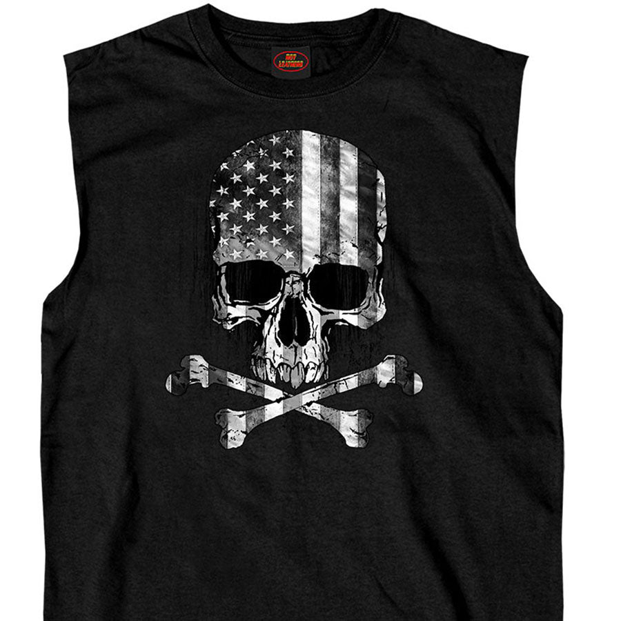 Hot Leathers Flag Skull Shooter Shirt
