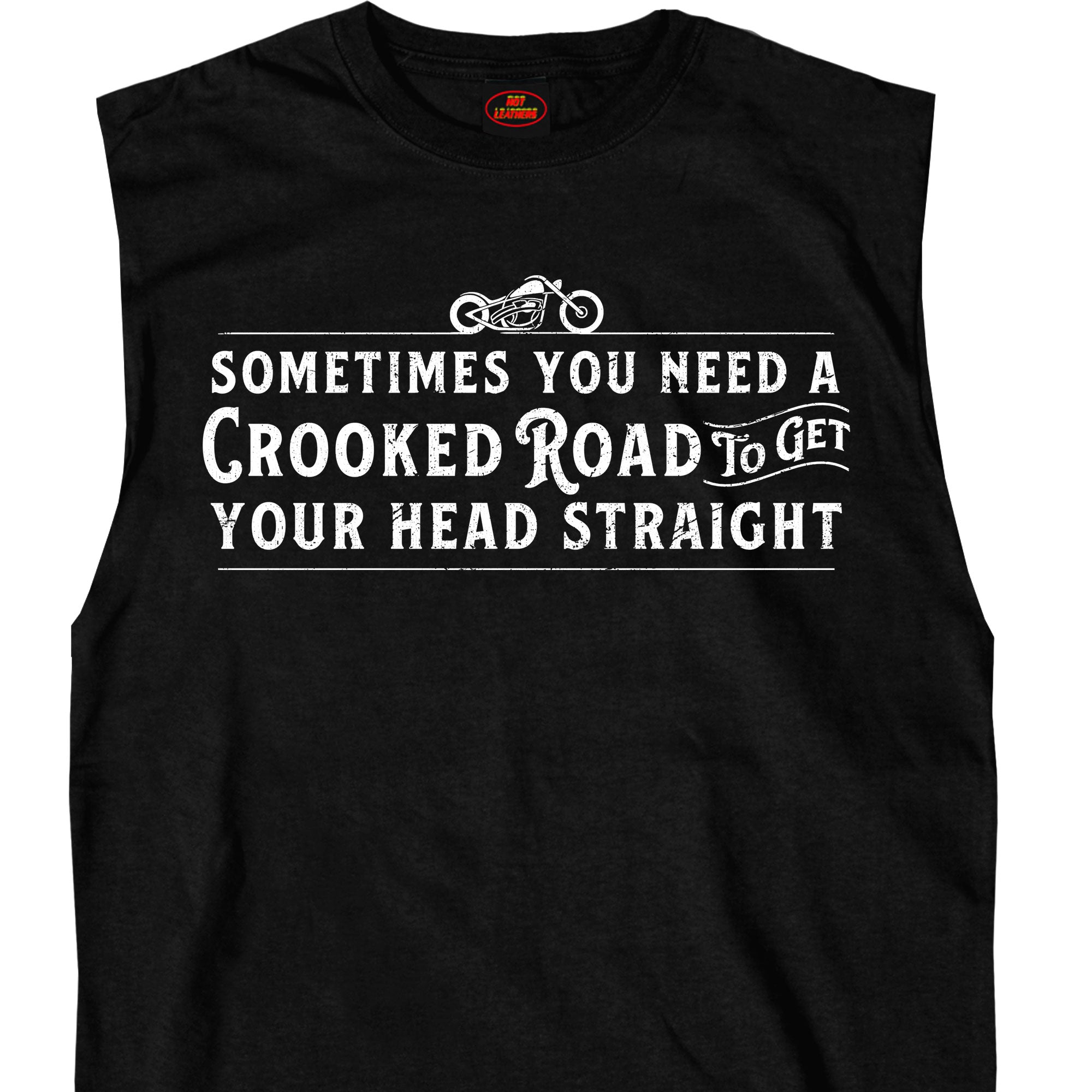 Hot Leathers Mens Shooter Crooked Road Sleeveless Black Shirt GMT3438