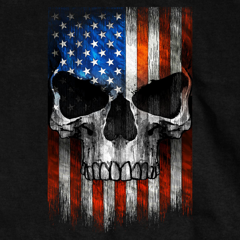 Hot Leathers GMT3483 Mens Shooter Skull Patriotic Sleeveless Black Shirt