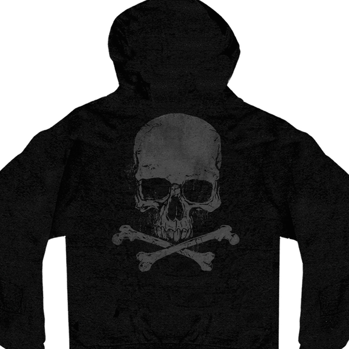 Hot Leathers GMZ4305 Mens Skull and Crossbones Black Hoodie with Zipper Closure