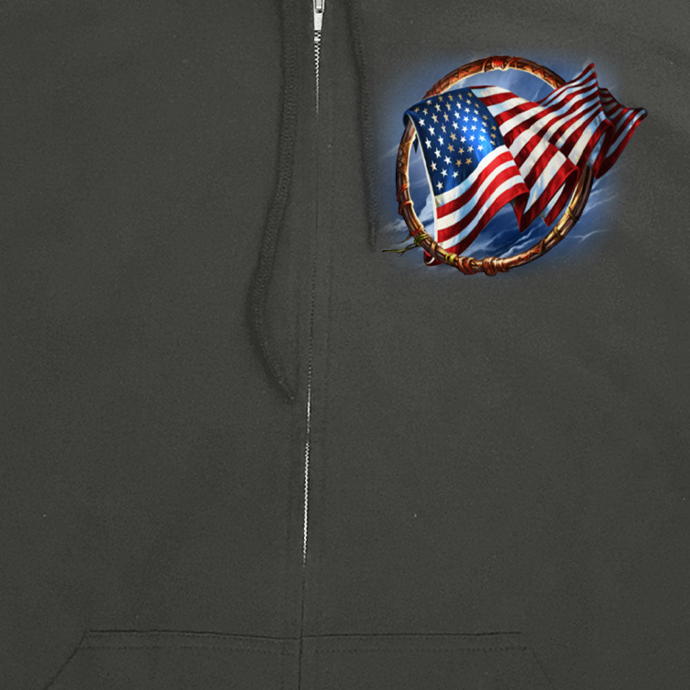 Hot Leathers GMZ4532 Mens Charcoal 'Hoop Eagle Hoodie'