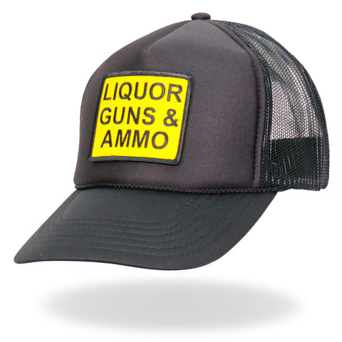 Hot Leathers GSH1033 Liquor Guns Ammo Trucker Hat