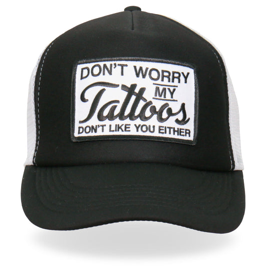 Hot Leathers GSH1035 Don't Worry Tattoo Trucker Hat