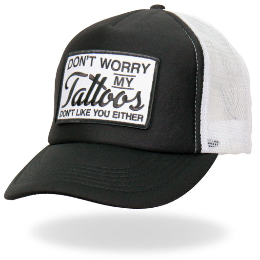Hot Leathers GSH1035 Don't Worry Tattoo Trucker Hat