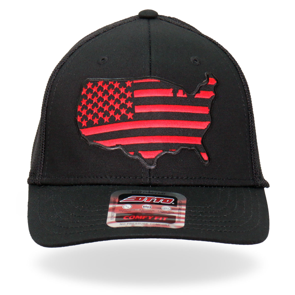 Hot Leathers GSH1036 Red Country Flag Trucker Hat