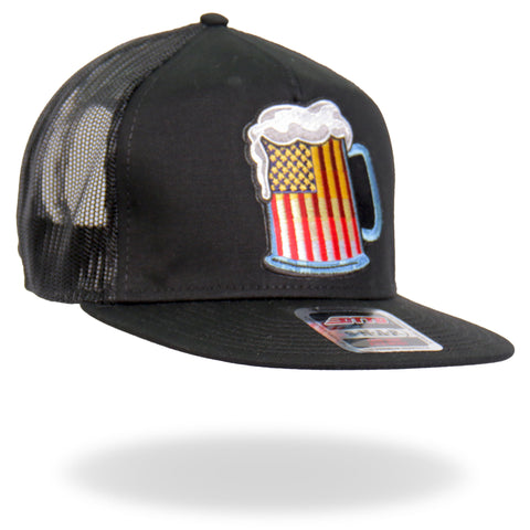 Hot Leathers GSH2021 Beer Mug Flag Snapback Adjustable Hat Adjustable Hat