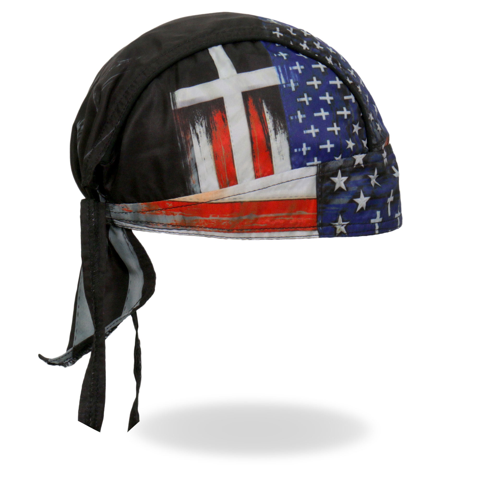 Hot Leathers Flag Cross Lightweight Headwrap HWH1120