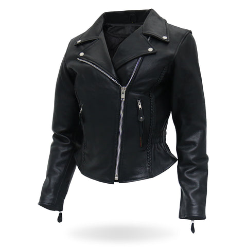 Ladies Leather Look Thermal Jacket, Black Sexy Thermal Sports Jacket