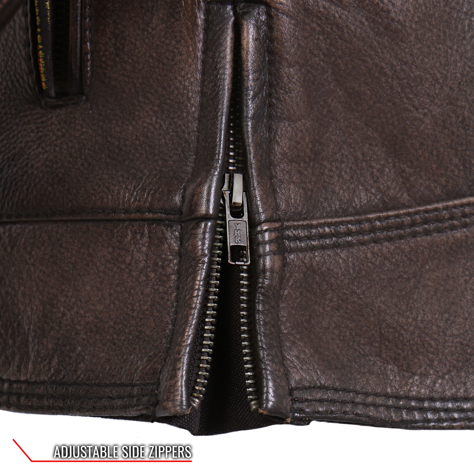 Hot Leathers JKL1024 Ladies Distressed Brown Motorcycle Leather Biker Jacket with  Concealed carry Pockets