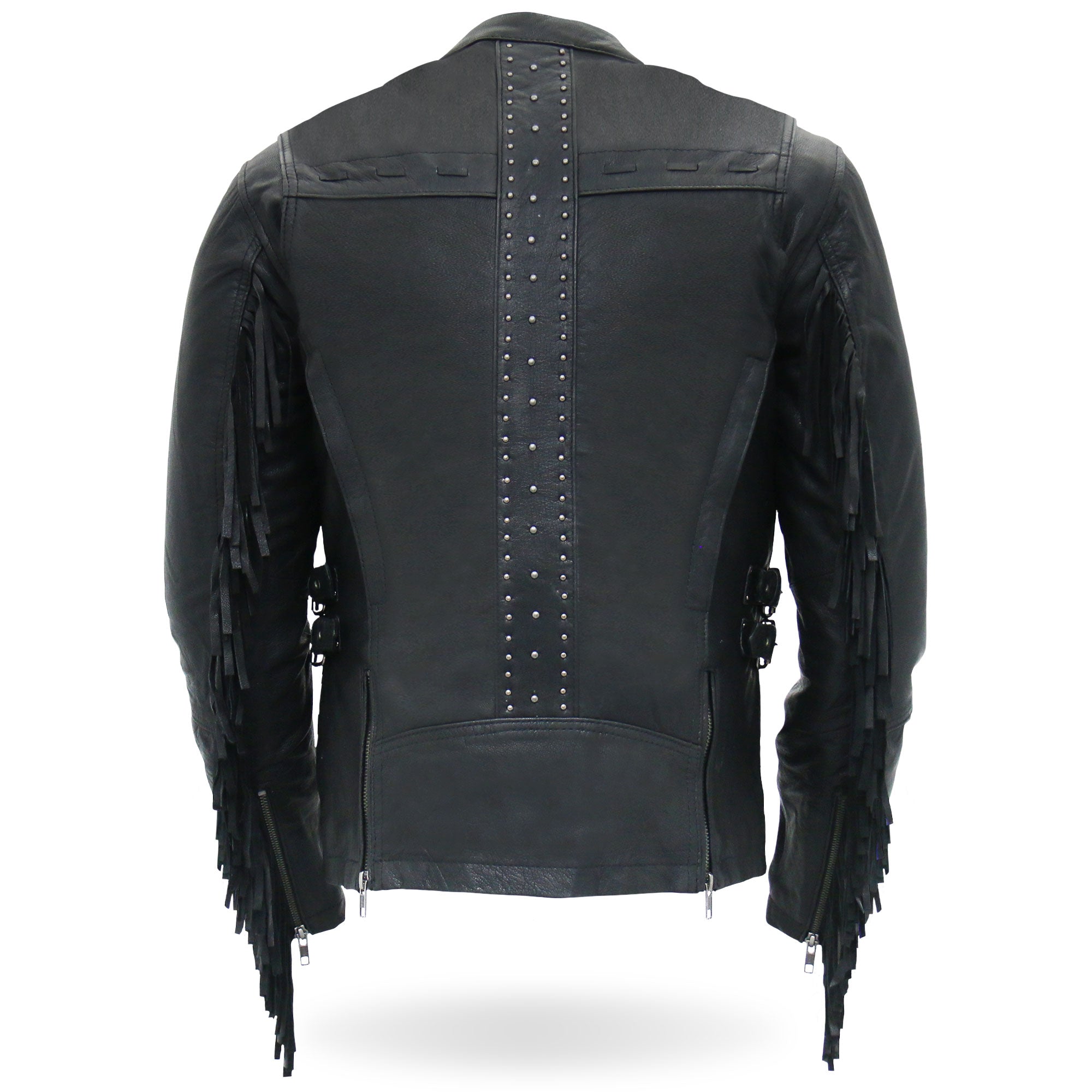 Leather Fringe Jacket with Studs, Fringe Moto Jacket, Fringe Biker Jacket