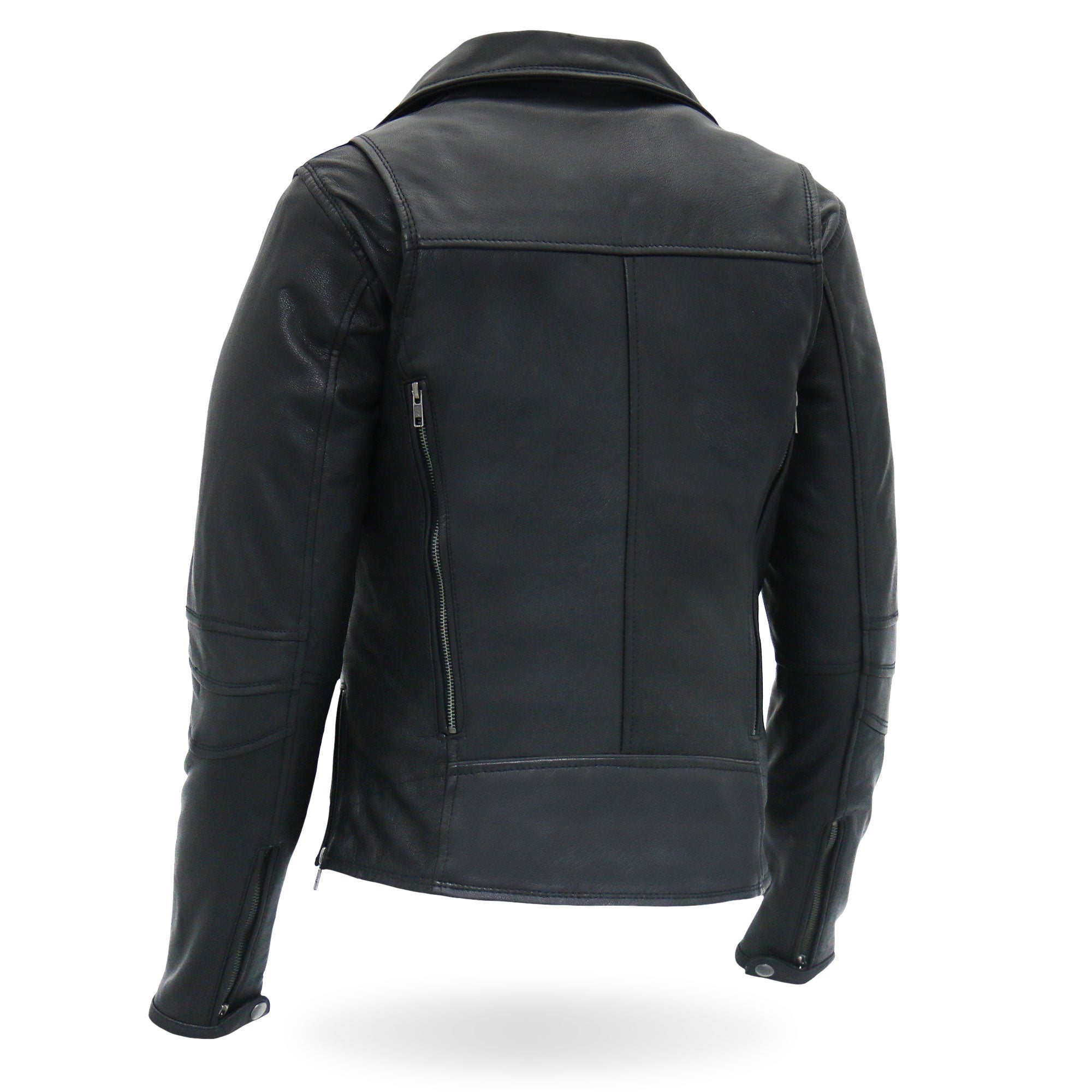 Hot Leathers JKL1029 Ladies Leather Motorcycle Concealed carry Biker Jacket with Vents and Side Zippers