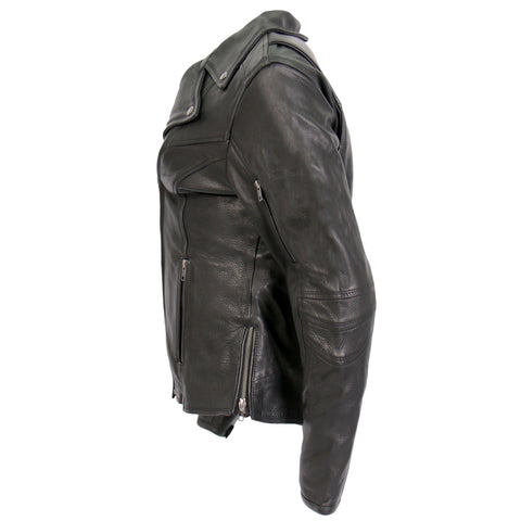 Hot Leathers JKL1034 Ladies Biker Black Leather Motorcycle Jacket with Plaid Flannel Lining