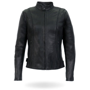 Hot Leathers JKL5002 USA Made Ladies Braided Leather Motorcycle Biker Jacket