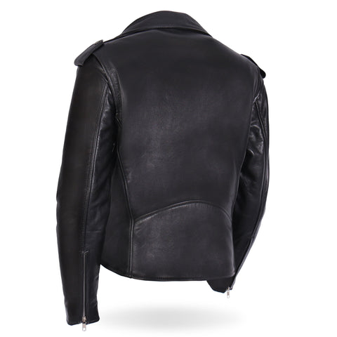 Hot Leathers JKL5004 Ladies Black Premium USA Made Classic Motorcycle Style Leather Biker Jacket