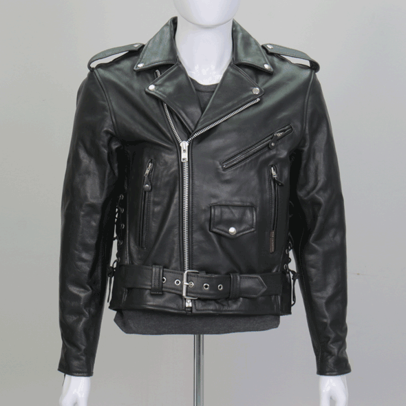 Hot Leathers JKM1002 Classic Mens Motorcycle Leather Biker Jacket with Zip Out Lining
