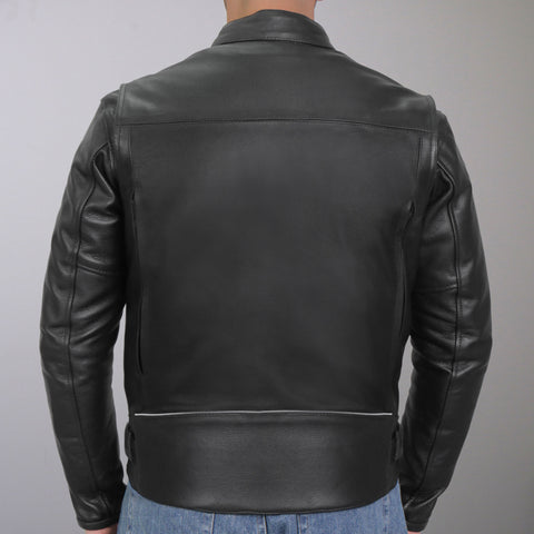 Hot Leathers JKM1021 Men's Black Leather Motorcycle Biker Carry and Conceal Vented Scooter Jacket