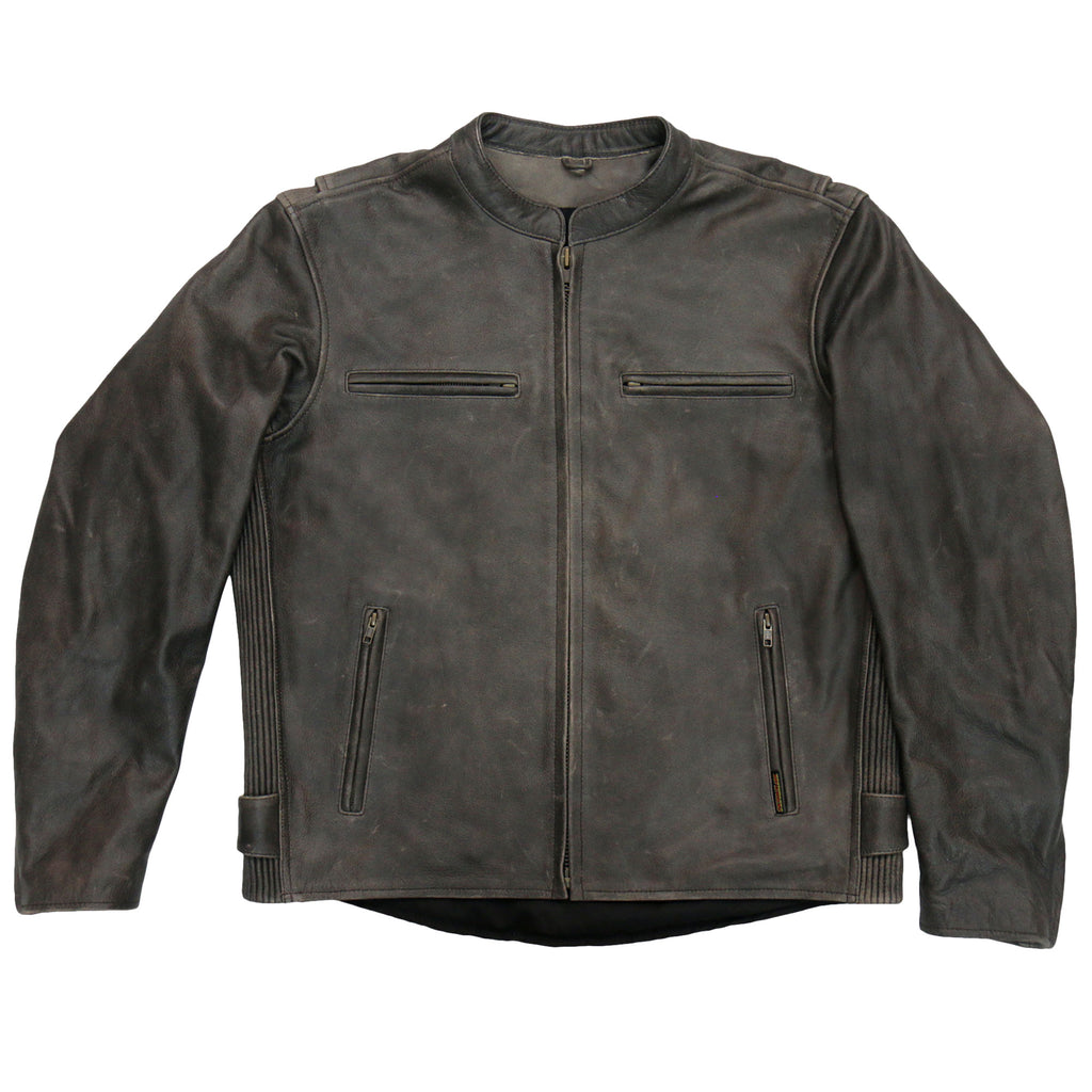 Hot Leathers JKM1029 Mens Distress Brown Motorcycle style Carry and Conceal Leather Biker Jacket
