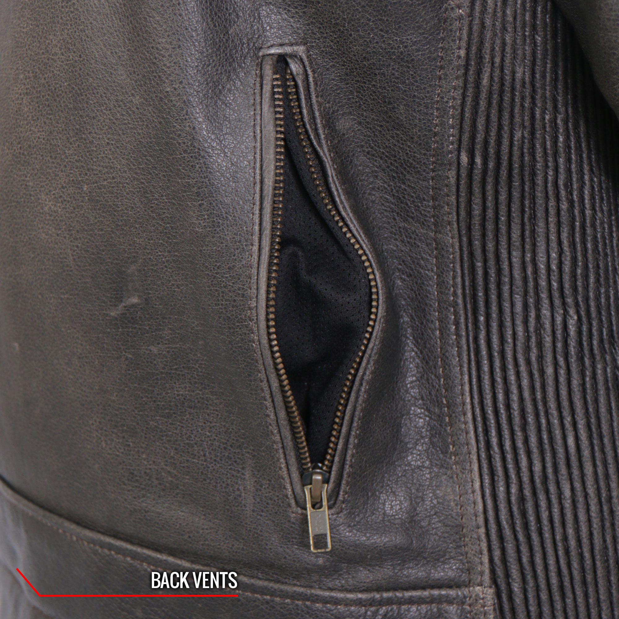 Hot Leathers JKM1029 Men’s Distress Brown Motorcycle style ‘Carry and Conceal’ Leather Biker Jacket