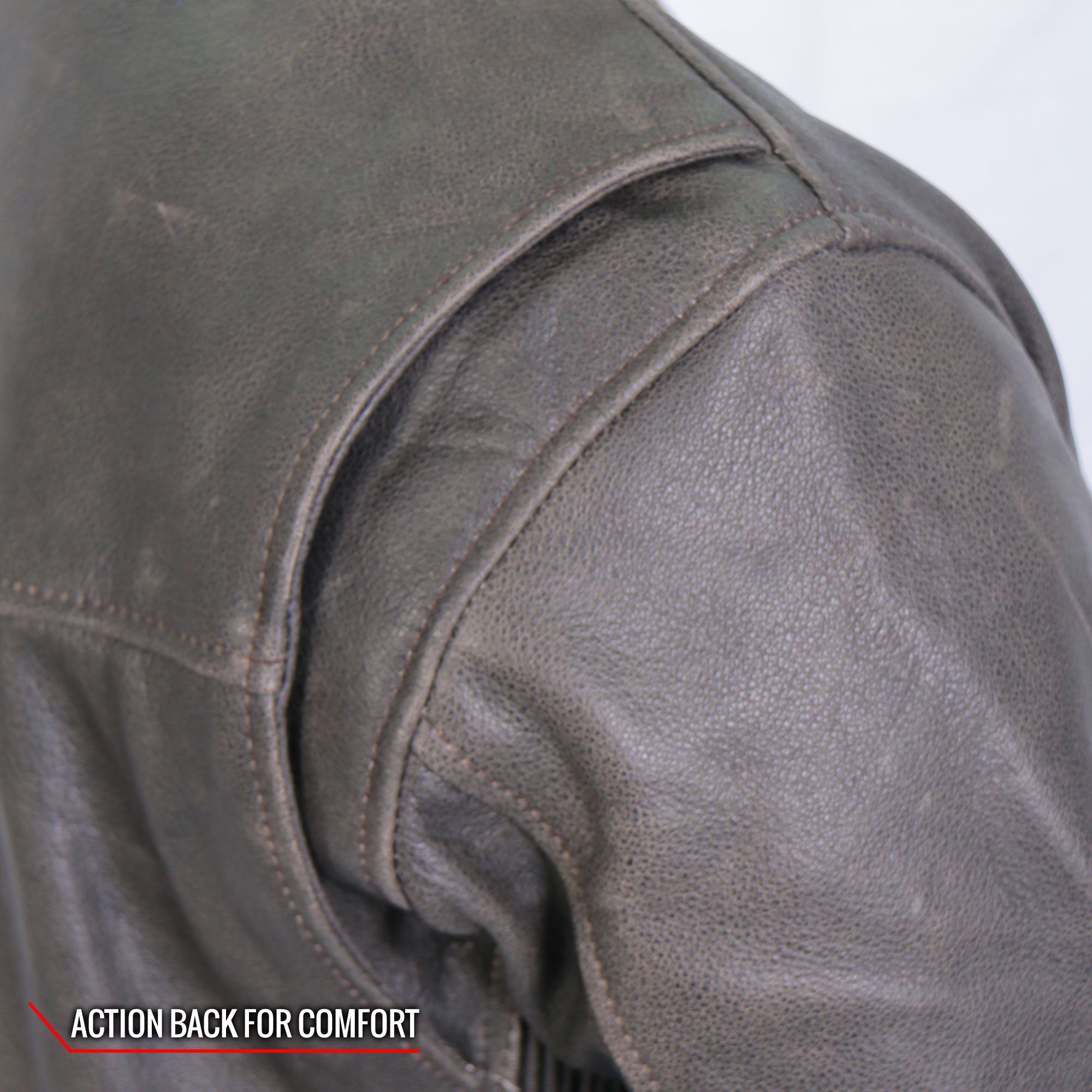 Hot Leathers JKM1029 Mens Distress Brown Motorcycle style Carry and Conceal Leather Biker Jacket