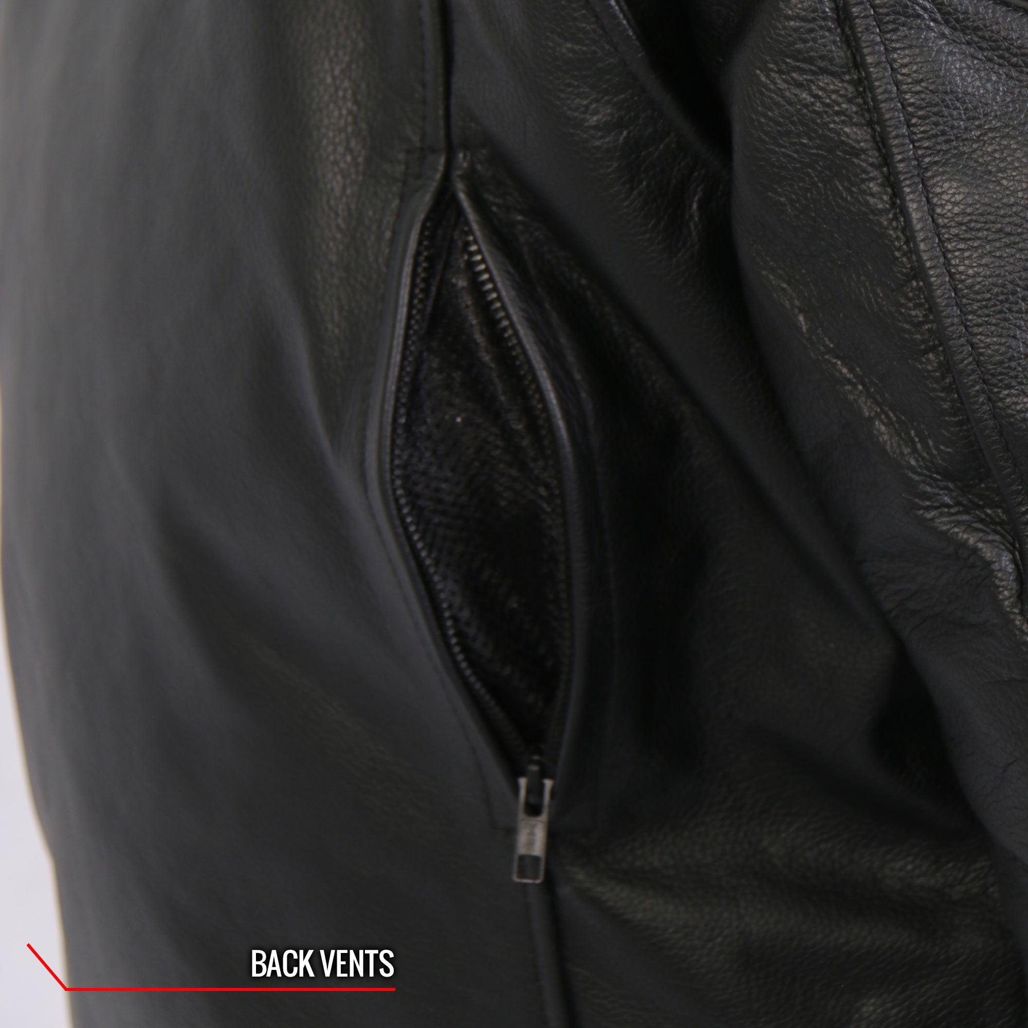 Hot Leathers JKM1032 Men’s Motorcycle Black ‘Skull Flag' Printed Leather Biker Jacket with Concealed Carry Pockets