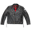 Hot Leathers JKM2001 Men’s Black ‘Skull And Crossbones' Motorcycle Leather Biker Jacket
