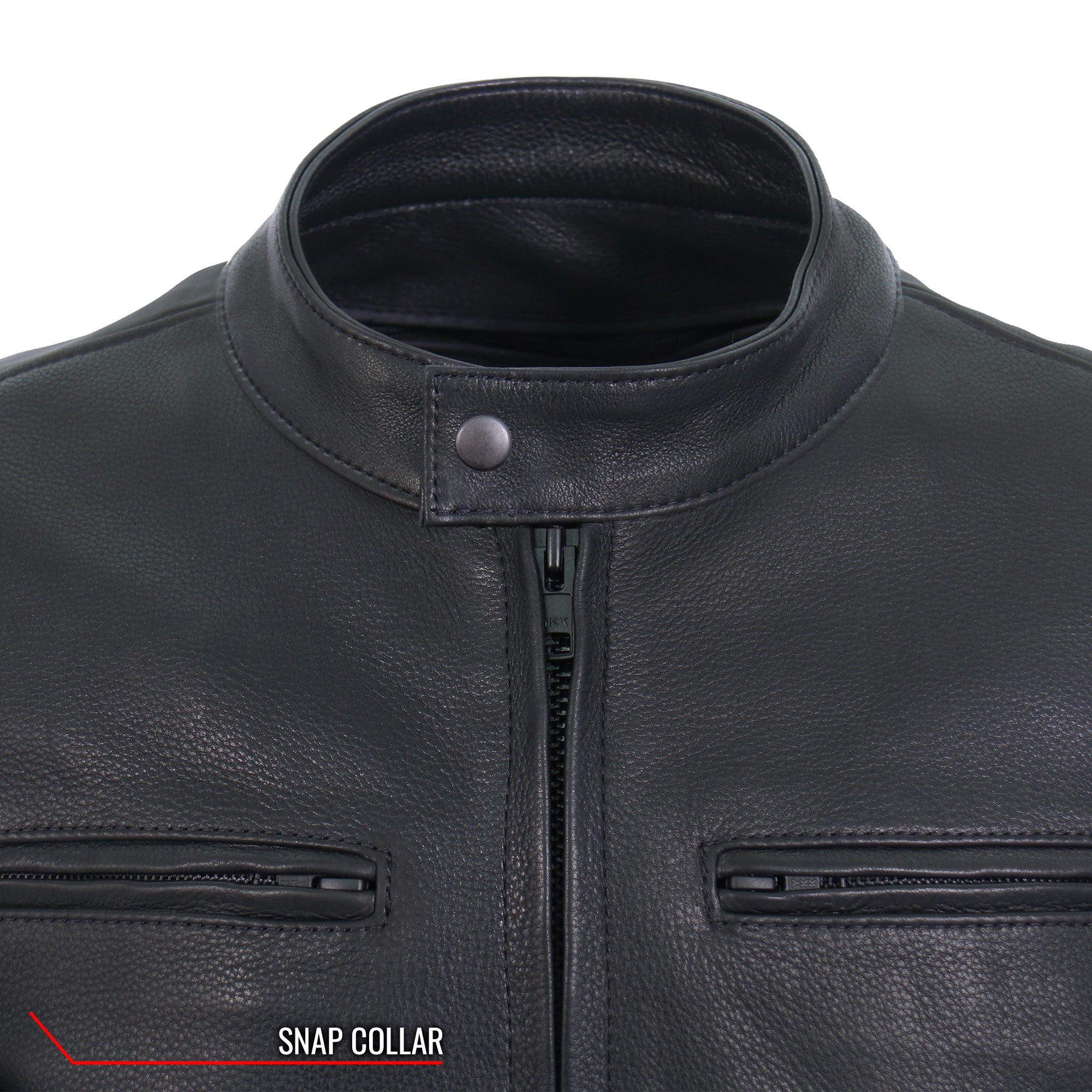 Hot Leathers JKM5001 Men's USA Made Premium Leather Motorcycle Biker Racer Jacket