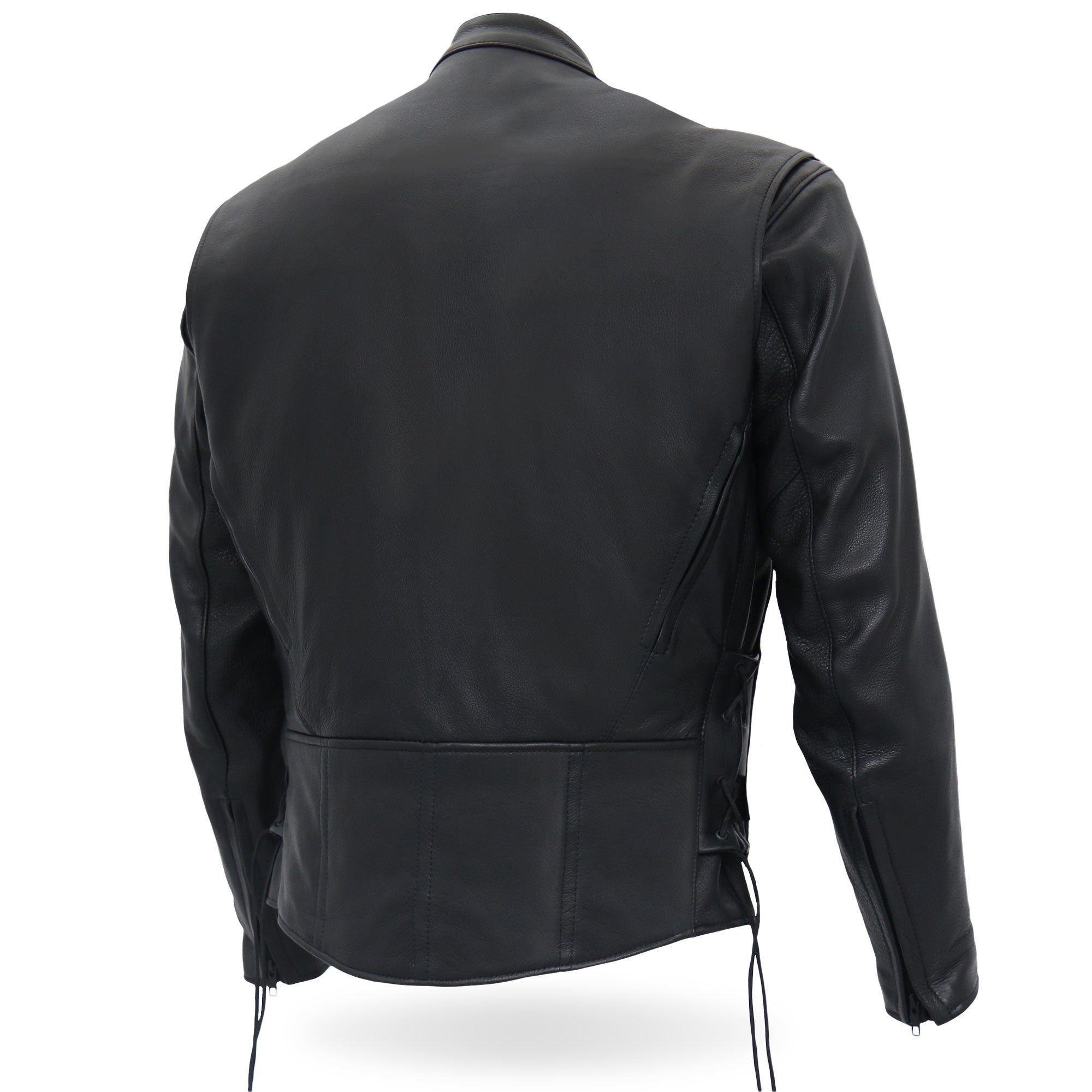 Hot Leathers JKM5002 Men's USA Made Vented Premium Leather Motorcycle Biker Jacket with Side Lace
