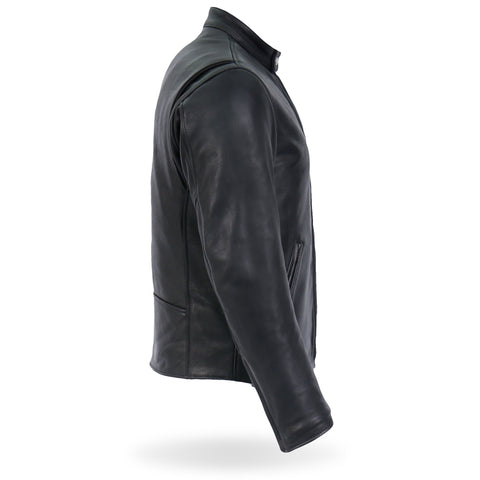 Hot Leathers JKM5006 USA Made Men's Black Leather Motorcycle Biker Jacket
