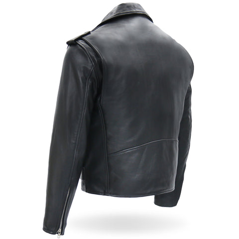 Hot Leathers JKM5009 Men's USA Made Black Premium Leather Classic Motorcycle Biker Jacket