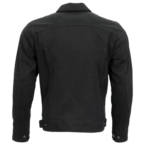 Hot Leathers JKM6001 Men's Black Denim Armored Motorcycle Shirt Biker Jacket