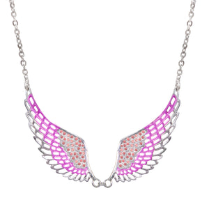Hot Leathers JWN1006 Pink Angel Wings Necklace