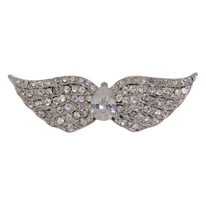 Hot Leathers JWR1126 Women's White 'Crystal Pearl Wings' Stainless Steel Ring
