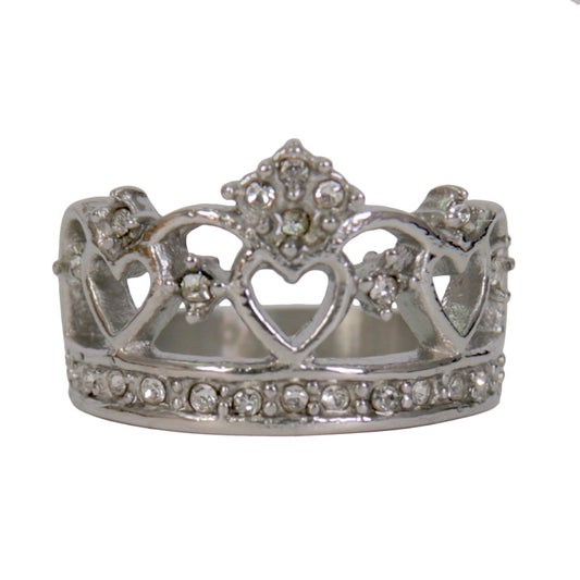 Hot Leathers Heart Crown Ring
