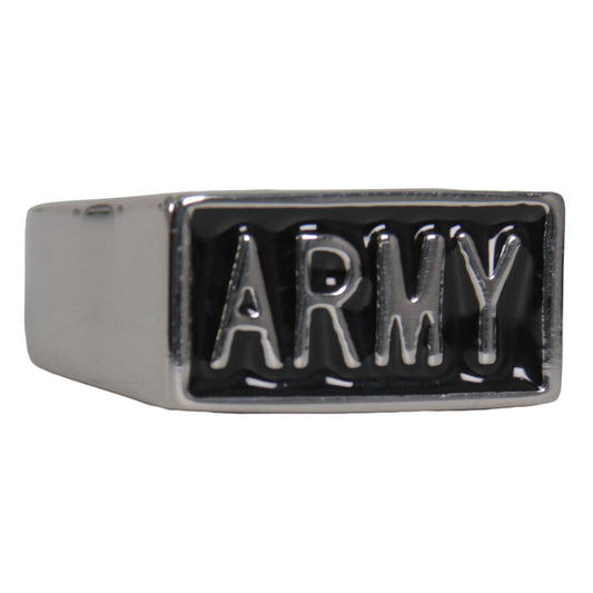 Hot Leathers JWR2137 Men's Silver 'Army' Stainless Steel Ring